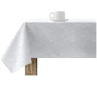BL BELUM | 250x140 Stain-Resistant Cotton Resin Tablecloth, Geometric Light Blue, Waterproof, Stain Resistant