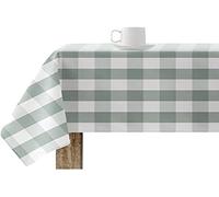 BL BELUM Resinated Tablecloth Stain Resistant Paintings 0120-104, Plaid Vichy Size; 200x140 cm, Anti Stain NO Rubber, Vichy Mint, 100% Organic Cotton