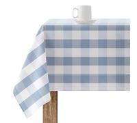 BL BELUM | Resinated Tablecloth Stain Resistant Paintings 0120-98, Rectangular Tablecloth Plaid Vichy Size; 300x140 cm, 100% Organic Cotton Fabric, Blue, Vichy Blue
