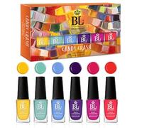 BL Candy Crash Rainbow Nail Polish Set, Nail Varnish Set with Bright Colors | Salon Quality, Long Lasting, No Chip, Bright Colours, Quick Dry, No UV lamp