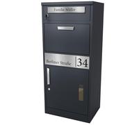 Bl4ckPrint® Letter Box with Parcel Compartment XXL Parcel Box for Outdoor Use Large Parcel Letter Box in Anthracite Post Box Weatherproof Rustproof Standing Letter Box for Parcels Weatherproof