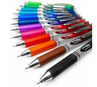 BL77 Pentel EnerGel XM Retractable Liquid Gel Ink Pen - 0.7mm - 52% Recycled - Pack of 12 Mixed Colours
