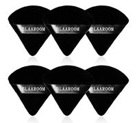 BLAAROOM 6 Pcs Velvet Triangle Powder Puff,Triangular Design Makeup Soft Sponge Puff for Face Exquisite Eyes Contouring, for Loose Mineral Body Powde Cosmetic Foundation Makeup Tool - Black