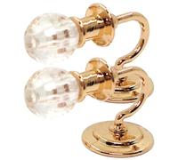 Blablablalu 1 Pair Dollhouse Chandelier 1: 12 Scale Miniature Dollhouse Lights Simulation Mini Wall Sconce Decorative Miniature Lights for Landscape Garden Dining RoomDollhouse