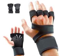 Blablablalu 1 Pair Gym Gloves for Men, Adjustable Non Slip Workout Gloves with Wrist Support for Weight Lifting, Pull Ups, Calisthenics and GymGym for Men