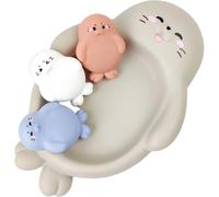 Blablablalu 1 Set Baby Bath Toys Cute Animal Shaped Floating Toddler Bath Toys Stackable Interactive Hole-Free Soft Squeeze Set for Infant Babies Kids Gifts, Seal 1 Year Old