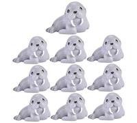 Blablablalu 10Pcs Walrus Toy, Sea Walrus Figures Animal Statue, Aquatic Animal Toys Fish Collection Toy Synthetic Resin Sea Toys Gift for Family, Friend and ColleaguesWalrus