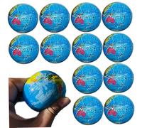Blablablalu 12PCS Mini Globe Relief Stress Balls 2.5 Inch Globe Ball Learning Education Earth Ball Soft & Comfortable Stress Balls for School Children Supplies Earth