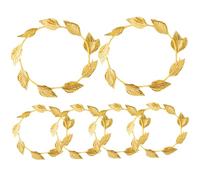 Blablablalu 6Pcs Laurel Crown, 7 Inch Leaf Crown, Realistic Gold, Iron & Fabric Laurel Wreath, Decorative for Roman/Greek Costume, Halloween