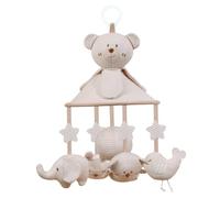 Blablablalu Baby Crib Mobile, Spiral Cartoon Crib Toys Hanging with Music Box & BB Squeaker Rattles, Safe & Soft for Boys, Girls Gift, Not Include Battery, Bear