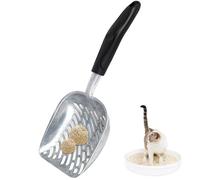 Blablablalu Cat Litter Scoop, 0.5cm Fine Mesh Litter Scoop, 14x5x2 Inch Large Cat Scooper, Easy Wash Non-Stick Aluminium Alloy with Hanging Hole for Owners