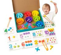 Blablablalu Counting Toys for Toddlers 1-3, Digital Learning Montessori Toys with Beads, Chopsticks & Spoons, Educational Math Game for KidsCounting for Toddlers 1-3