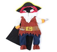 Blablablalu Dog Costume, Caribbean Style Pet Pirate Costume Funny Pet Dog Cat with Hat for Small Medium Dogs Cats Puppy, L Pirate