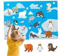 Blablablalu Felt Story Board Arctic-themed 41x20 Felt Board for Toddlers with Grommet Educational Imaginative Cartoon for Home, Preschool, Toddler Activities