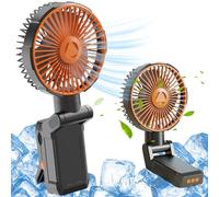 Blablablalu Golf Cart Fan 75° Oscillating 4000mAh USB Rechargeable Clip-On & Magnetic Fan with LED 4 Wind Level & 3 Light Level 2-8H Timing Portable Cooling Device for Golfing Golf Cart