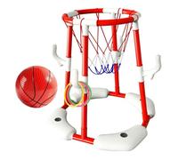 Blablablalu Pool Basketball Hoop, 2-in-1 Floating Basketball Hoop & Ring-Toss Toys, Pool Float Games with 1 Balls and 12 Rings for Kids Adults, RedPool