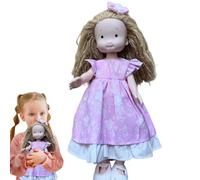 Blablablalu Rag Doll Well-Dressed 11 Inch Vinyl Rag Dolls for Girls with Long Hair Realistic & Cuddly Collectible Toy, Baby Girl Gifts