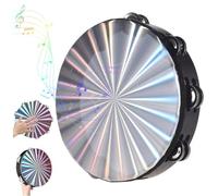 Blablablalu Tambourine for Kids & Adults, 8 inch Double Row Tambourine, Wood & Metal Hand Drum for Early Educational Toy, KTV, Party, Church