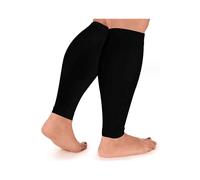 (Black 01, 3XL) Plus Size Compression Socks Wide Calf Support for Men And Women 2XL-7XL