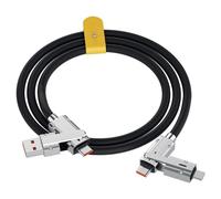 (black, 1.0M) 120W4 in 1 Multi-function Mobile Phone Data Cable PD Fast Charging Cable Charger for Huawei Xiaomi iPhone