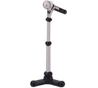 Black 1/12 Dollhouse Miniature Accessories,Metal Microphone with Stand, Dollhouse Microphone Music Room Recording Room Studio Decoration Present Mic Figure (5.2cm x 1.8cm x 1.8cm)