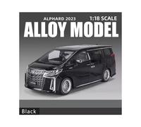 (Black) 1:18 Alphard Alloy Car Model Simulation Sound And Light Pull Back Toy Car Metal Mpv Business Car Boys