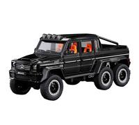 (black) 1/20 Mercedes Benz Off Road 6*6 Big Tire Alloy Car Model Diecast Metal Toy Off-Road Vehicles Car Model Sound and Light Simulation Children Gift
