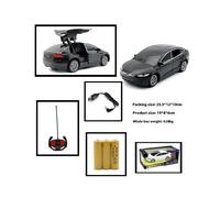(black) 1:24 Tesla Rc Car 4-Channel Drfit Remote Control Car With Lights Simulation Double Doors Plastic Model