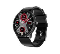 (Black) 1.28 inch Large Round Display Real-Time Body Temperature Detection Heart Rate Blood Oxygen Pressure Monitor 45 Days Long Standby BT5.0 Smart Watch