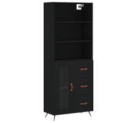 (black, 1 glass door 3 drawers) vidaXL Highboard Sideboard Storage Cabinet Cupboard Cabinet Engineered Wood