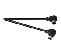 Black 1 m 8 Core Screened Right Angled 8 Pin Mini DIN Plug to Right Angled 8 Pin Mini DIN Plug