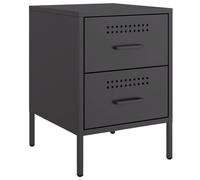 (black, 1 pcs) vidaXL Bedside Cabinet Nightstand Bed Table Bed Cabinet Mustard Yellow Steel