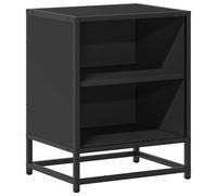 (black, 1 pcs) vidaXL Bedside Cabinets 2 pcs Smoked Oak 40x31x50 cm Engineered Wood and Metal