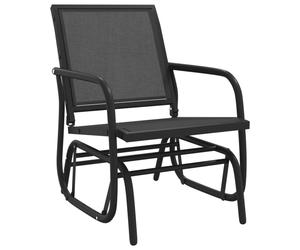 (black, 1 pcs) vidaXL Garden Glider Chairs Outdoor Swivel Glider Chair Textilene and Steel