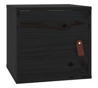 vidaXL Wall Cabinet Black 31.5x30x30 cm Solid Wood Pine, Black