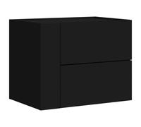 (black, 1 pcs) vidaXL Wall-mounted Bedside Cabinet Floating Bed Table Side Cabinet Smoked Oak