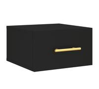 (black, 1 pcs) vidaXL Wall-mounted Bedside Cabinet Floating Storage Cabinet Nightstand Black