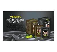 (Black, 1) Veinira hair color shampoo 10 packs of 25ml (NEXT DAY DELIVERY)