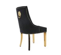 (Black, 1) Velvet Upholstered Seat Luxury Dining Accent Chair Metal Legs Gold Home Office Study
