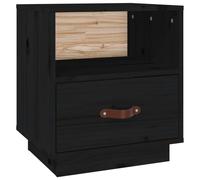 (Black, 1) vidaXL 1/2x Solid Wood Pine Bedside Cabinet Bedroom Furniture Multi Colours