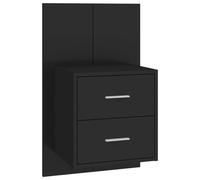 Vidaxl Wall-mounted Bedside Cabinet Black, Black
