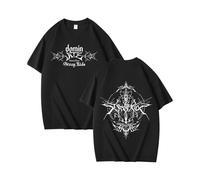 (Black-1, XXXL) Stray Kids Dominate Group Merchandise Printed Summer Short Sleeve Loose Pure Cotton T-Shirts