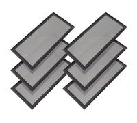 Black 10.16 * 30.48cm/4 * 12in, 6 Packs Magnetic PVC Vent Mesh Covers, Rectangle Screen Filters for Floors & Walls, Black Air Vent Guards, Debris & Dust Traps for Home Ceilings