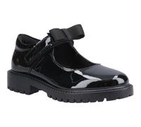Hush Puppies Astrid Bow Patent Leather Junior Black Shoes UK 10