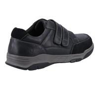 (Black, 10 (Adults')) Hush Puppies Fabian Double Strap Leather Men's Black Loafers