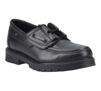 (Black, 10 (Adults')) Hush Puppies Lucy Leather Girls's Black Boat Shoes