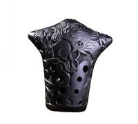 Black 10 Holes Pottery Xun Ocarina Double Cavity Vintage Relief Xun Professional Ocarina Musical Instrument Gifts(Left F)