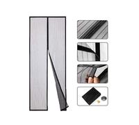 (Black 100*210, One size) Black Magnetic Screen Door Screen - Heavy Duty Mesh, Top To Bottom Magnetic Seal, Self Closing, Keeps Fresh Air Inside