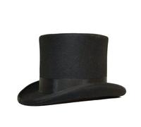 BLACK 100% WOOL HAND MADE TOP FELT EVENT HAT BY VIZ-UK WEAR(Size: XL)