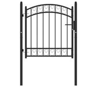 (black, 100 x 100 cm) vidaXL Fence Gate with Arched Top Steel Entrance Gate Green/Black Multi Sizes